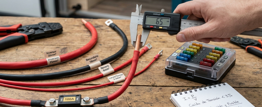 Guía Eléctrica Camper: Cómo calcular la sección de cables y fusibles paso a paso
