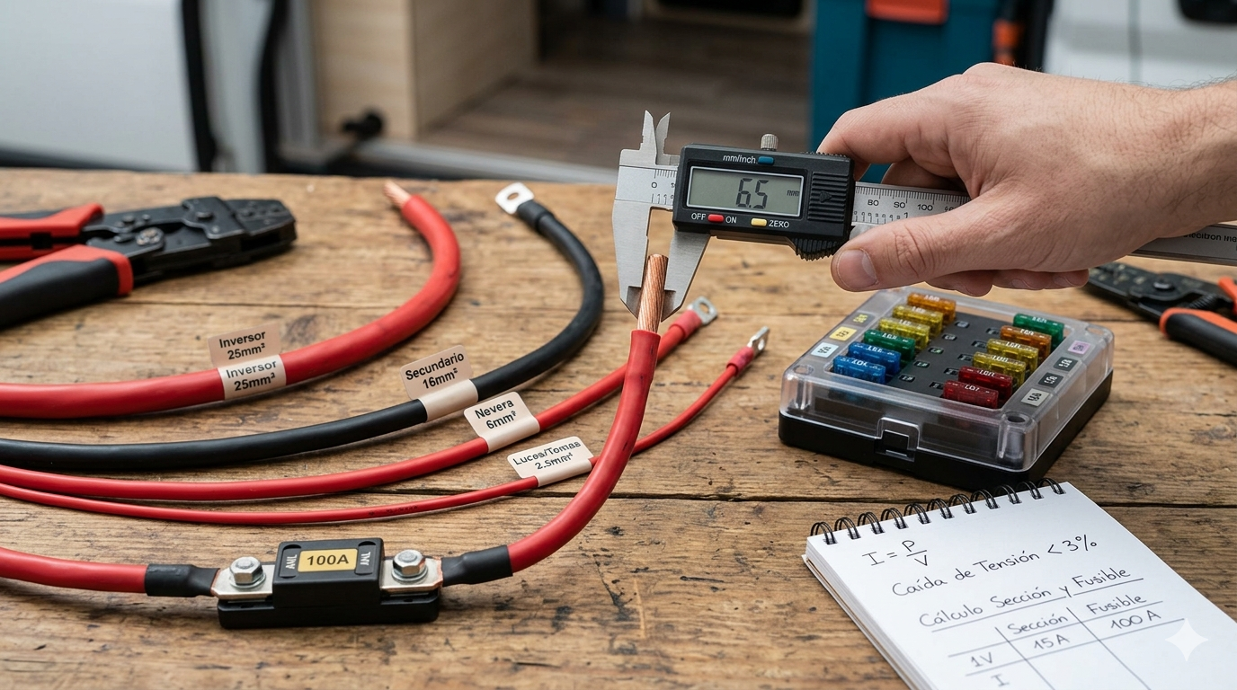 Guía Eléctrica Camper: Cómo calcular la sección de cables y fusibles paso a paso